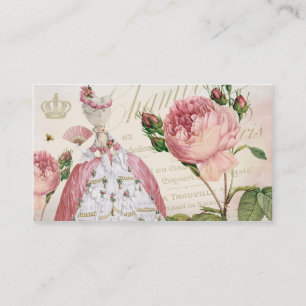 Marie Antoinette rosa Vintage Visitenkarte