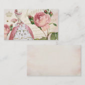 Marie Antoinette rosa Vintage Visitenkarte (Vorne/Hinten)