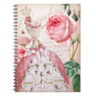 Marie Antoinette rosa Vintages Rosen-Notizbuch Notizblock