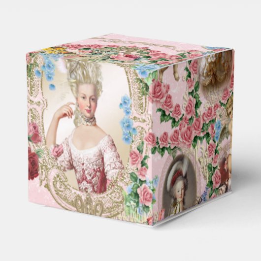 Marie Antoinette Rose of Versailles Favor Box sq Geschenkschachtel (Rückseite)