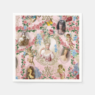 Marie Antoinette rose of Verseilles napkin Serviette