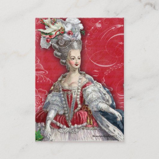 Marie Antoinette rote u. weiße Toile Visitenkarten Visitenkarte (Vorderseite)