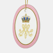 Marie Antoinette Royal Monogram Keramik Ornament (Links)
