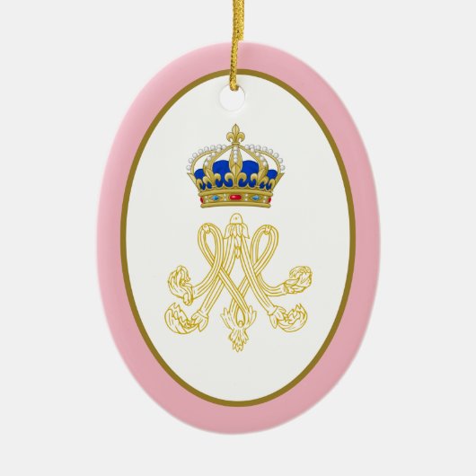 Marie Antoinette Royal Monogram Keramik Ornament (Vorne)