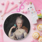 Marie Antoinette, schwarz mit Schloss und Schlüsse Pappteller (Party)