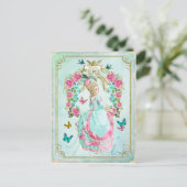 Marie Antoinette Shabby Chic Butterfly Postcard Postkarte (Stehend Vorderseite)