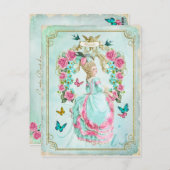 Marie Antoinette Shabby Chic Butterfly Postcard Postkarte (Vorne/Hinten)