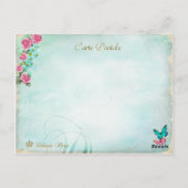 Marie Antoinette Shabby Chic Butterfly Postcard Postkarte (Rückseite)