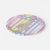 Marie Antoinette Süßwaren Streifen Pastellfarben F Pappteller (Schrägansicht)