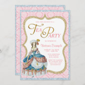 Marie Antoinette Tea Party Einladung (Vorne/Hinten)