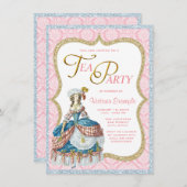 Marie Antoinette Tea Party Einladung (Vorne/Hinten)