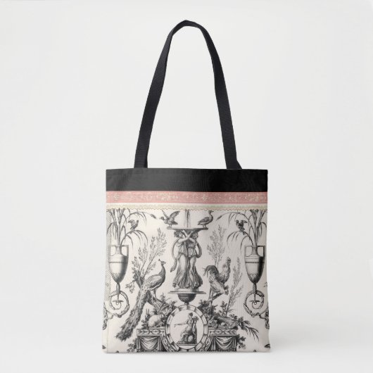 Marie Antoinette Toile de Jouy-black red Tasche (Vorderseite)