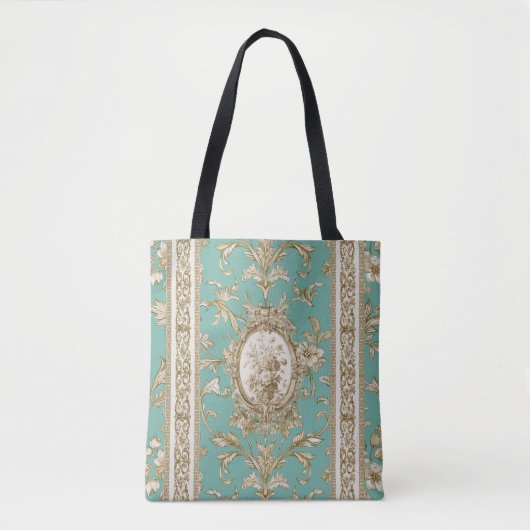 Marie Antoinette Toile de Jouy turqoise  Tasche (Vorderseite)
