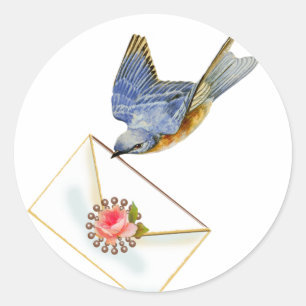 Marie Antoinette und Bluebird Art Aufkleber Tags