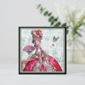 Marie Antoinette und Bluebird Einladung (Stehend Vorderseite)