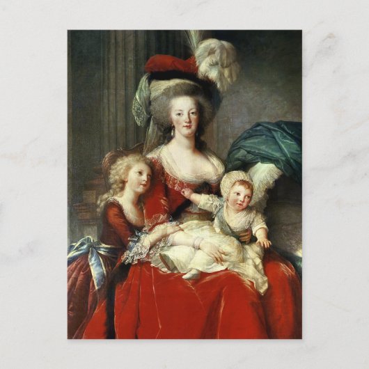 Marie-Antoinette und ihre vier Kinder, 1787 Postkarte (Vorderseite)
