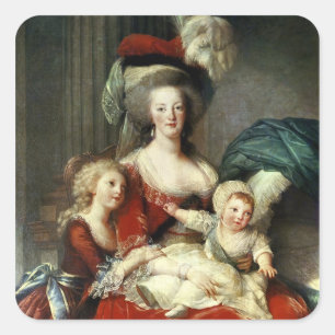 Marie-Antoinette und ihre vier Kinder, 1787 Quadratischer Aufkleber