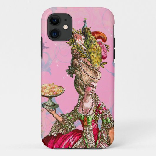 Marie Antoinette und Peacock Case-Mate iPhone Hülle (Rückseite)