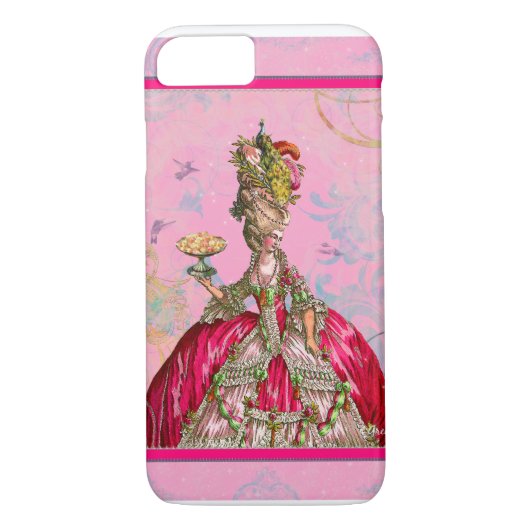Marie Antoinette und Peacock Case-Mate iPhone Hülle (Rückseite)