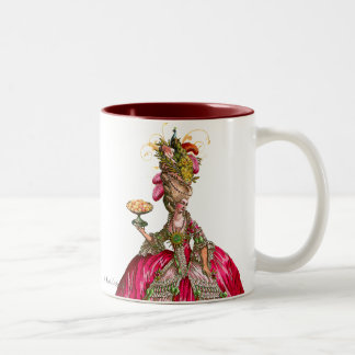 Marie Antoinette und Peacock Zweifarbige Tasse