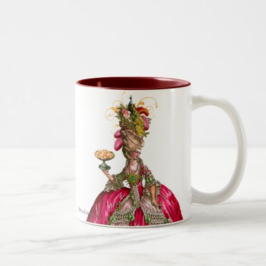 Marie Antoinette und Peacock Zweifarbige Tasse (Rechts)