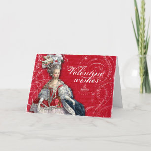 Marie Antoinette Valentine Flourishes Feiertagskarte