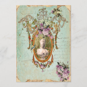 Marie Antoinette Versailles altes Garten-12x18 Einladung