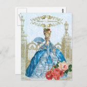 Marie Antoinette Versailles Blue Postcard Postkarte (Vorne/Hinten)