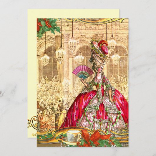 Marie Antoinette Versailles Party Einladung (Vorne/Hinten)