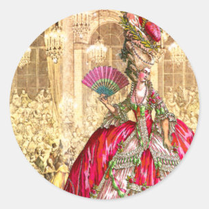 Marie Antoinette Versailles Party Runder Aufkleber
