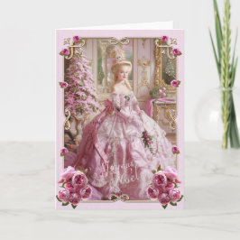 Marie Antoinette Versailles Pink Christmas Card  Einladung