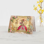 Marie Antoinette Versailles Pink Party Cards Karte (Gelbe Blume)