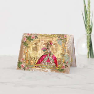 Marie Antoinette Versailles Pink Party Cards Karte