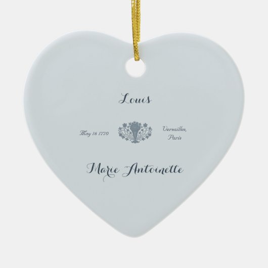 Marie Antoinette Wedding Rokoko Dusty Blue Keramik Ornament (Vorne)