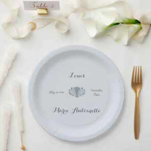 Marie Antoinette Wedding Rokoko Dusty Blue Pappteller