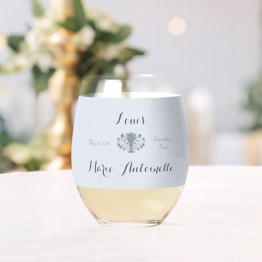 Marie Antoinette Wedding Rokoko Dusty Blue Weinglas Ohne Stiel (Insitu (Hochzeit))