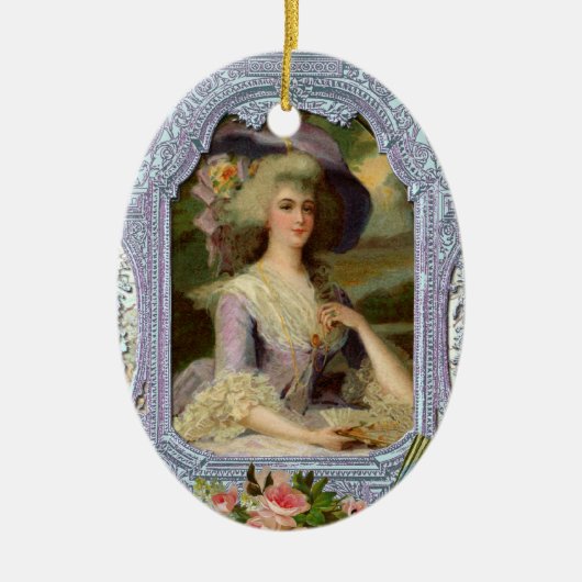 Marie Antoinette Weihnachtsgeschenk Keramikornament (Vorne)