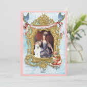 Marie Antoinette & White Poodle Einladung (Stehend Vorderseite)