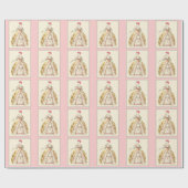 Marie Antoinette White Poodle Geschenkpapier (Flach)