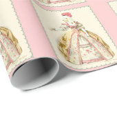 Marie Antoinette White Poodle Geschenkpapier (Rolleneckpunkt)