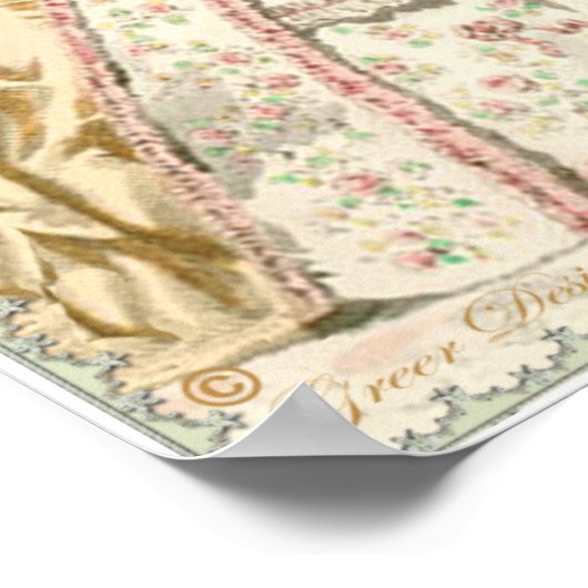 Marie Antoinette White Poodle Kostüme Print Poster (Ecke)