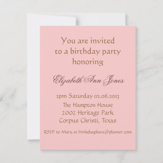 Marie Antoinette White Poodle mit Fan Einladung (Rückseite)