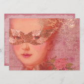 Marie Antoinette Winter Wedding Masquerade 5 x 7 Einladung (Vorne/Hinten)