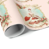 Marie Antoinette Wrapping Paper Christmas Rose Geschenkpapier (Rolleneckpunkt)