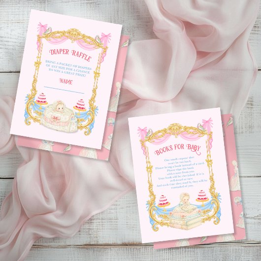 Marie Antoniette Let them eat cake Diaper Raffle Visitenkarte