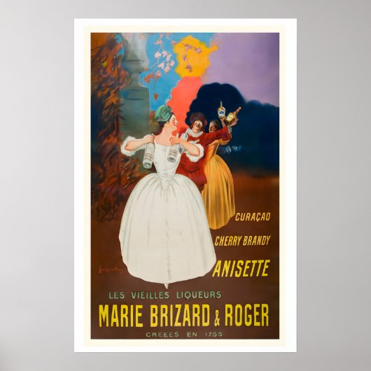 Marie Brizard and Roger Anisette Cherry Brandy and Poster (Vorne)