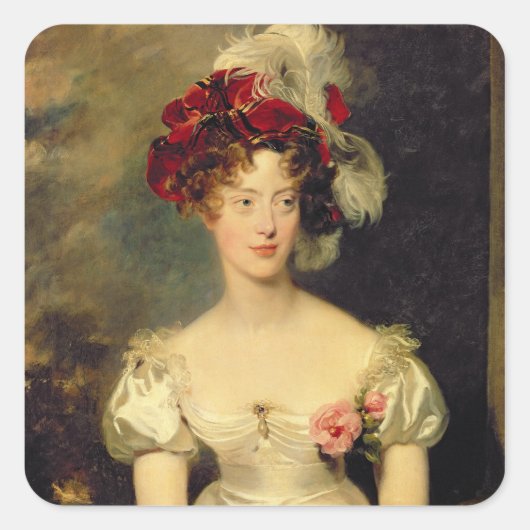 Marie-Caroline de Bourbon Duchesse de Berry Quadratischer Aufkleber (Vorderseite)