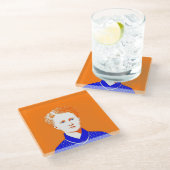 Marie Curie Portrait - Design Illustration Glasuntersetzer (Schrägansicht)