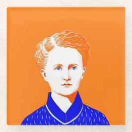 Marie Curie Portrait - Design Illustration Glasuntersetzer