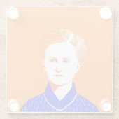 Marie Curie Portrait - Design Illustration Glasuntersetzer (Rückseite)